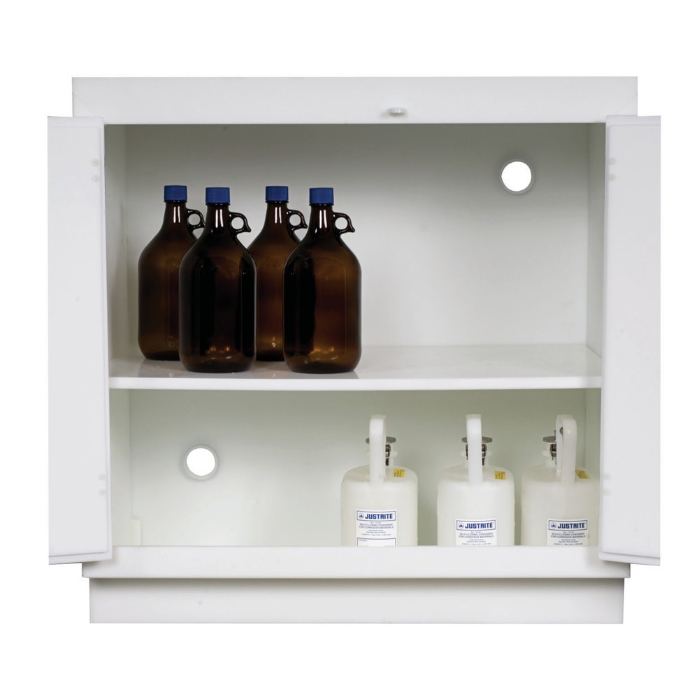Produktabbildung Nr. 2: Justrite® PE-Säureschrank, HxBxT 910 x 910 x 550 mm, 1 Fachboden, manuell schließend