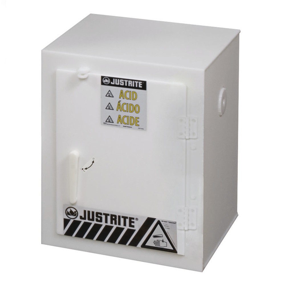 Product afbeelding: Justrite® PE chemicaliënkast, hxbxd 560 x 430 x 430 mm, zonder legbord, handmatig sluitend