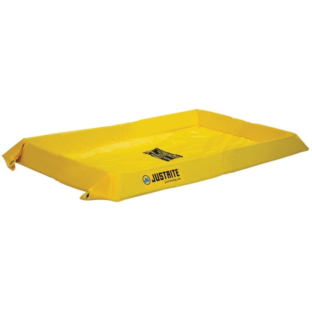 Obrázek produktu: Justrite® skládací záchytná vana z PVC, výška stěny 100 mm, vnitřní rozměry 0,6 × 1,2 m, objem 76 l