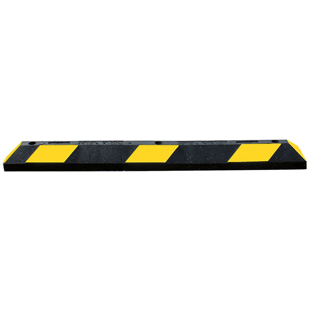 Produktabbildung: Justrite® Radstopp Park-It® , Recycling-Gummi, Breite 1.800 mm, schwarz/gelb
