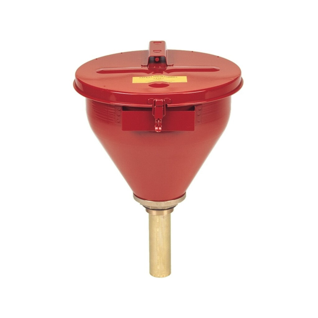 Justrite® Sicherheits-Fasstrichter, Flammensperre 150 mm, rot Produktabbildung: Justrite® Sicherheits-Fasstrichter, Flammensperre 150 mm, rot