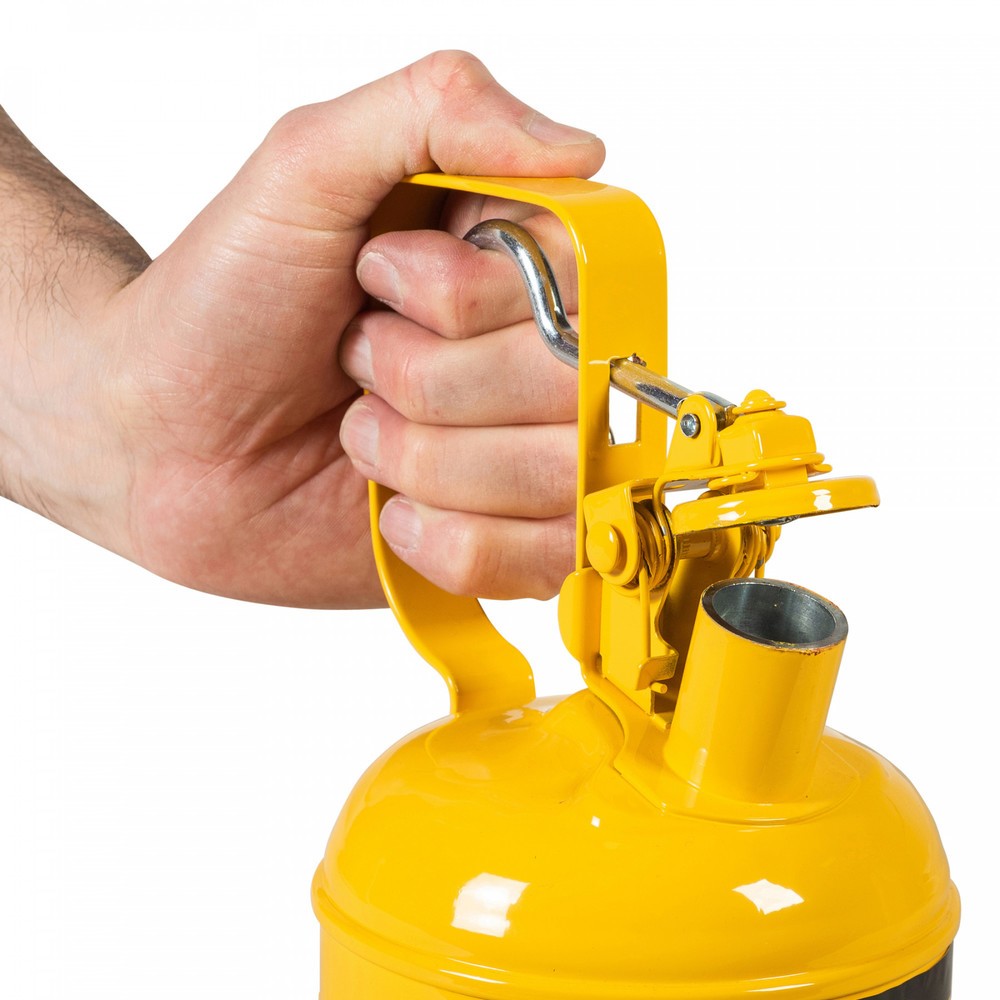 Produktabbildung Nr. 3: Justrite® Sicherheitsbehälter Typ I, Auslösegriff, gelb, 0,5 Liter