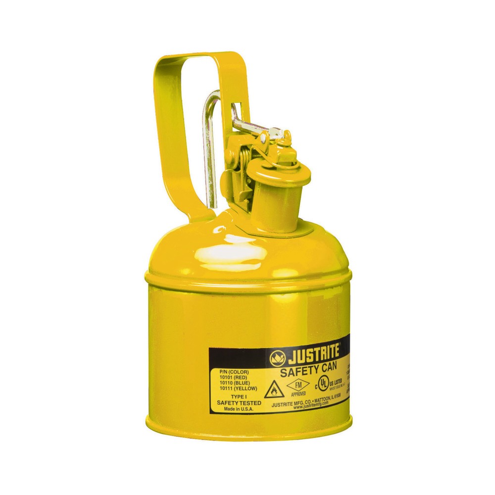 Imagem do produto: Justrite® recipiente de segurança tipo I, com manípulo de acionamento, amarelo, 1 litros