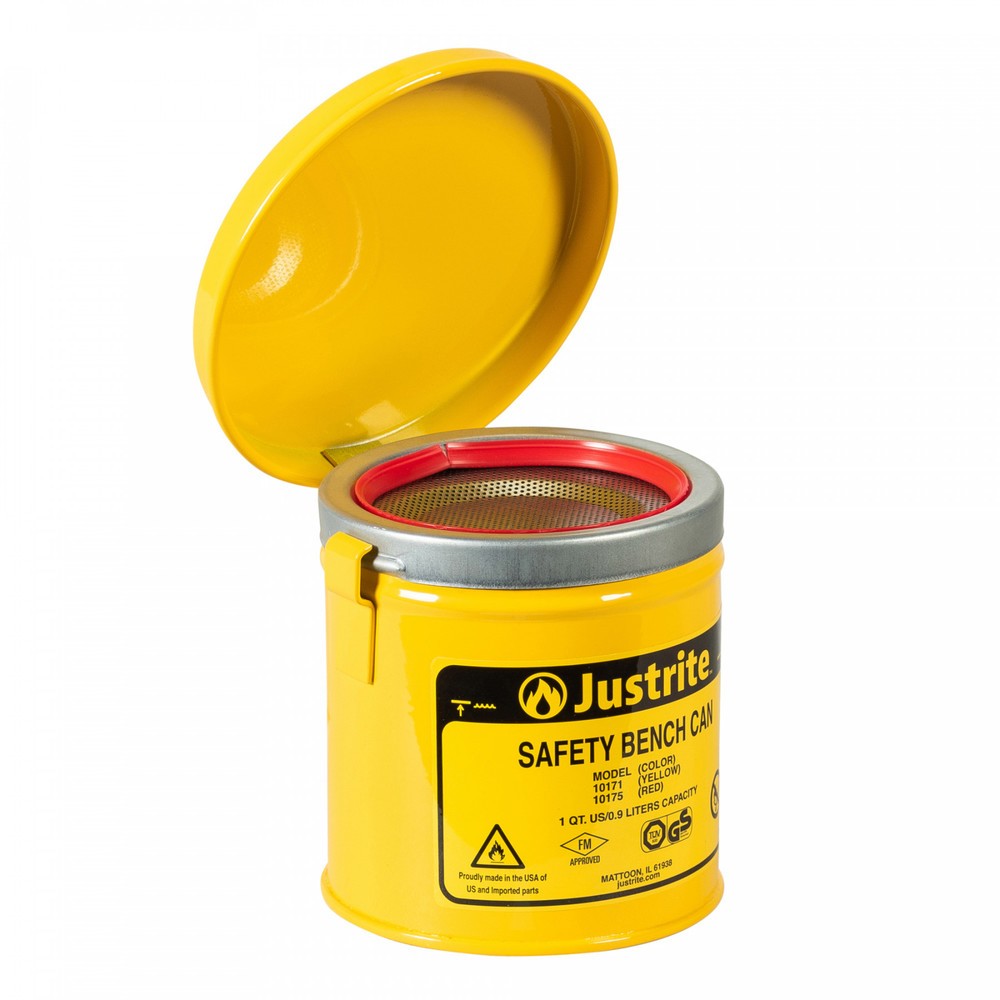 Produktabbildung Nr. 2: Justrite® Tränkbehälter mit Klappdeckel, gelb, 1 Liter