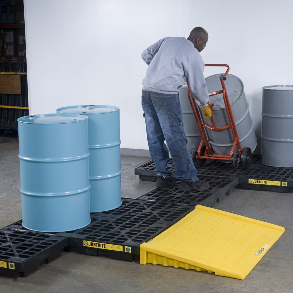 Immagine del prodotto n. 2: Justrite® vasca di raccolta piatta in PE, 1x 200 l, volume di raccolta 45 l, nera