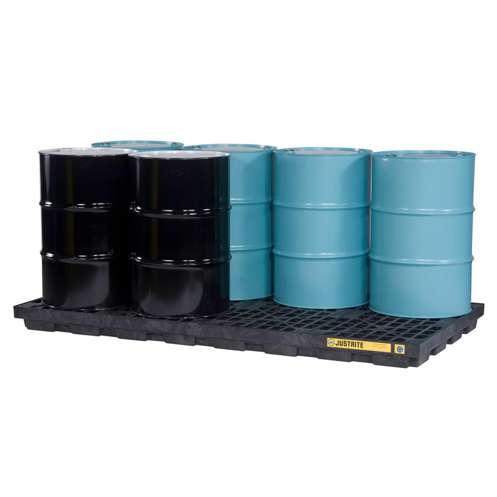 Immagine del prodotto: Justrite® vasca di raccolta piatta in PE, 8x 200 l, volume di raccolta 371 l, nera