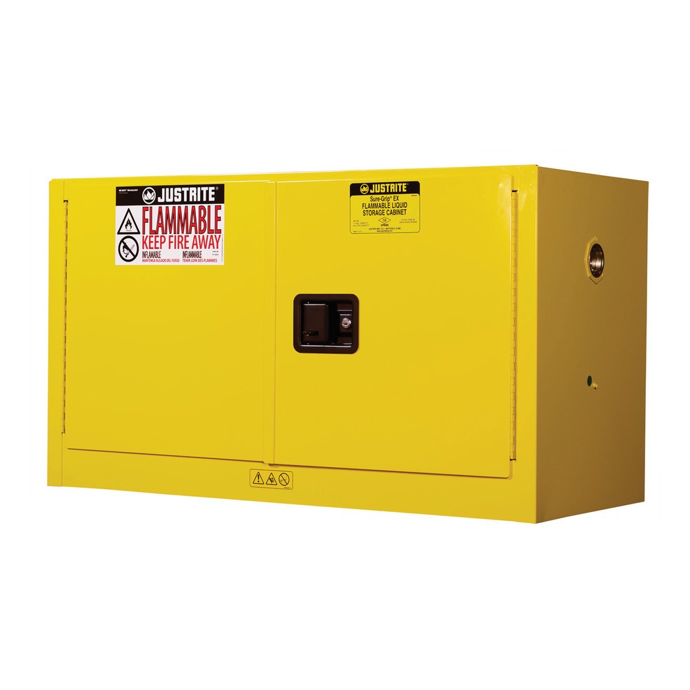 Product afbeelding: Justrite® brandveilige kluis Piggyback Sure-Grip® FM, hxbxd 610 x 1.090 x 460 mm, 1 legbord, handmatig sluitend