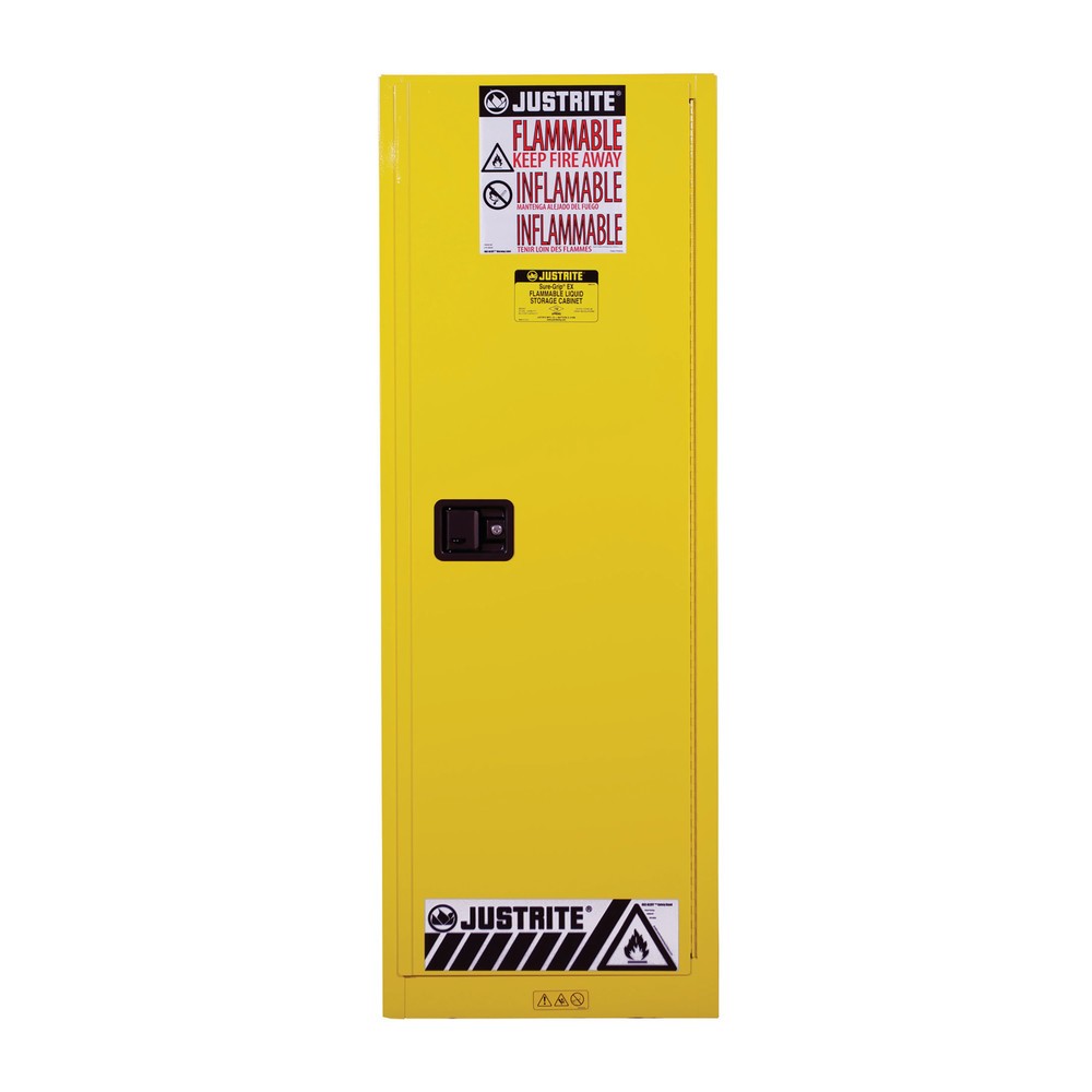 Productafbeelding nr. 1: Justrite® brandveilige kluis Slimline Sure-Grip® FM, hxbxd 1.650 x 590 x 460 mm, 3 legborden, zelfsluitend
