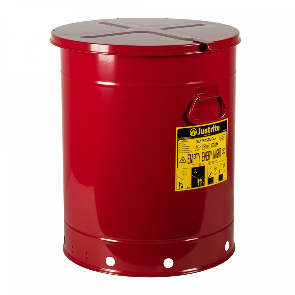 Produktabbildung Nr. 1: Justrite® Werkbank-Sammelbehälter, manuell, rot, 80 Liter