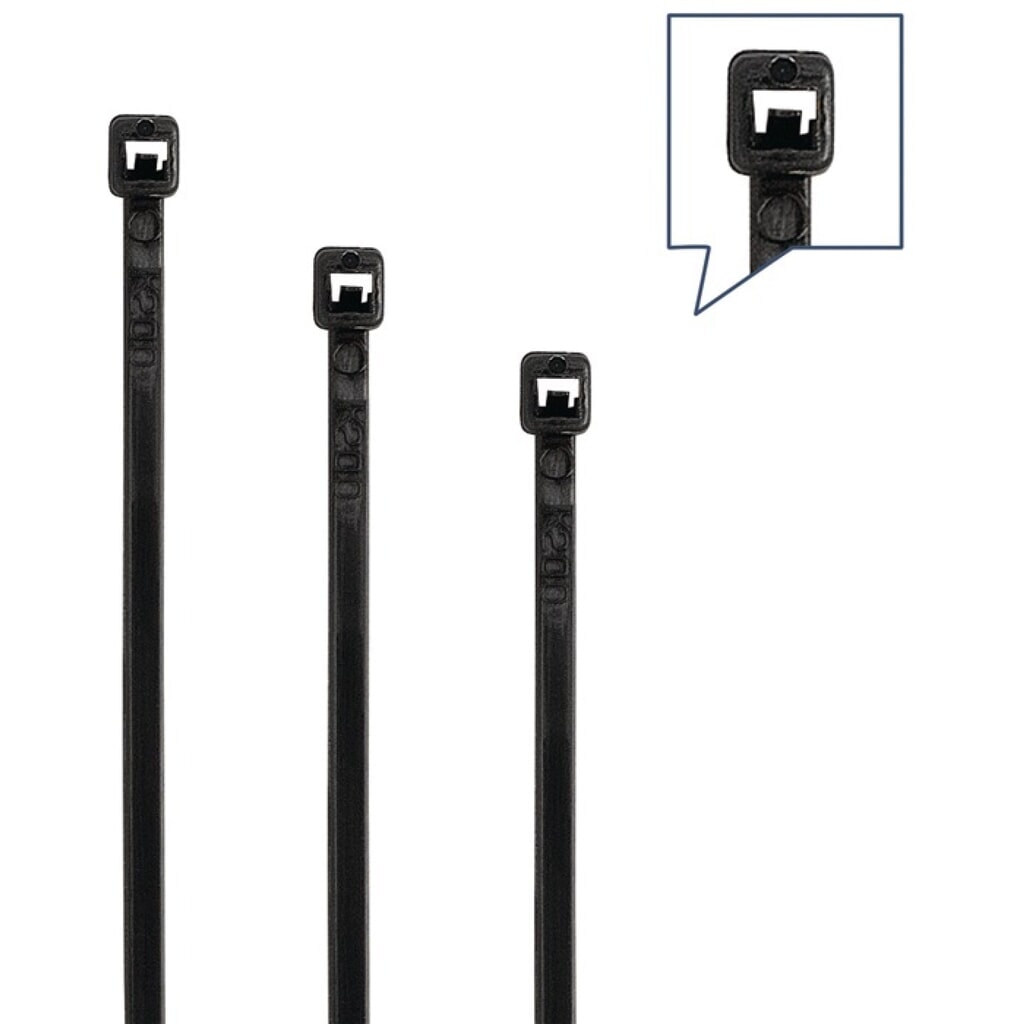 Kabelbinderset 350-tlg.PA schwarz/UV-stabil Produktabbildung: Kabelbinderset 350-tlg.PA schwarz/UV-stabil