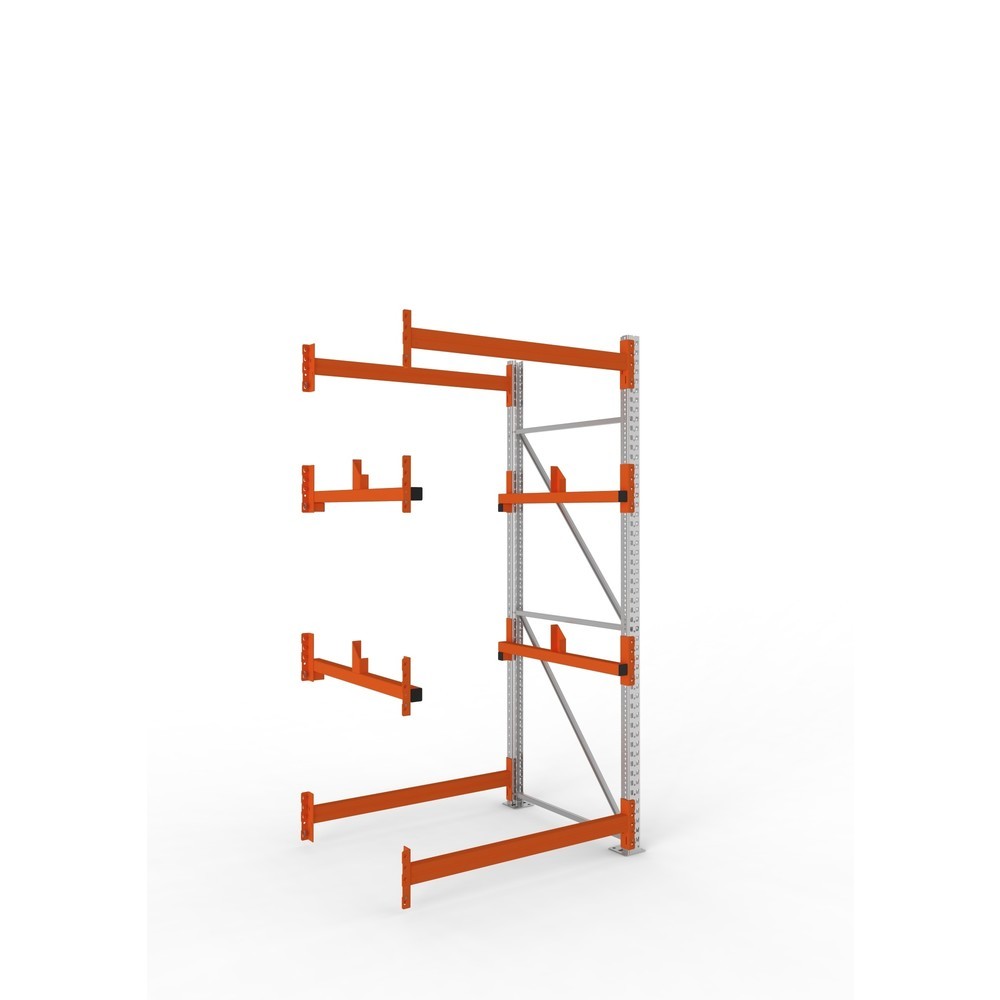 Product afbeelding: Kabeltrommelstelling META MULTIPAL type 1, aanbouwelement, hxbxd 2.700 x 1.300 x 1.100 mm, verzinkt, RAL 2001 roodoranje, met 2 trommelbevestigingen, zonder assen, met kabeltrommelsteunen