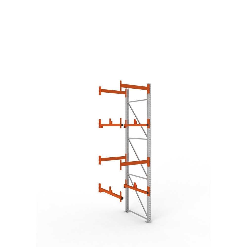 Product afbeelding: Kabeltrommelstelling META MULTIPAL type 1, aanbouwelement, hxbxd 3.800 x 900 x 1.100 mm, verzinkt, RAL 2001 roodoranje, met 2 trommelbevestigingen, zonder assen, met kabeltrommelsteunen