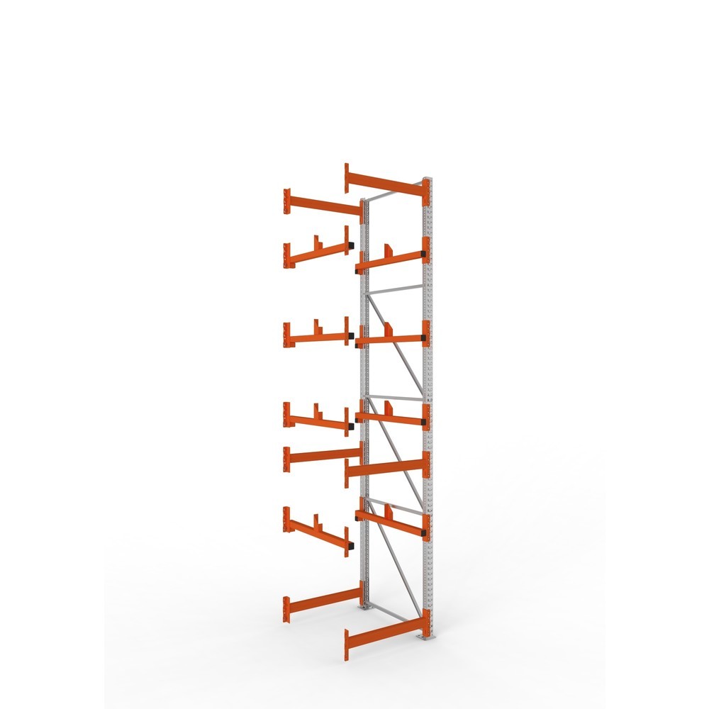 Product afbeelding: Kabeltrommelstelling META MULTIPAL type 1, aanbouwelement, hxbxd 4.400 x 900 x 1.100 mm, verzinkt, RAL 2001 roodoranje, met 4 trommelbevestigingen, zonder assen, met kabeltrommelsteunen