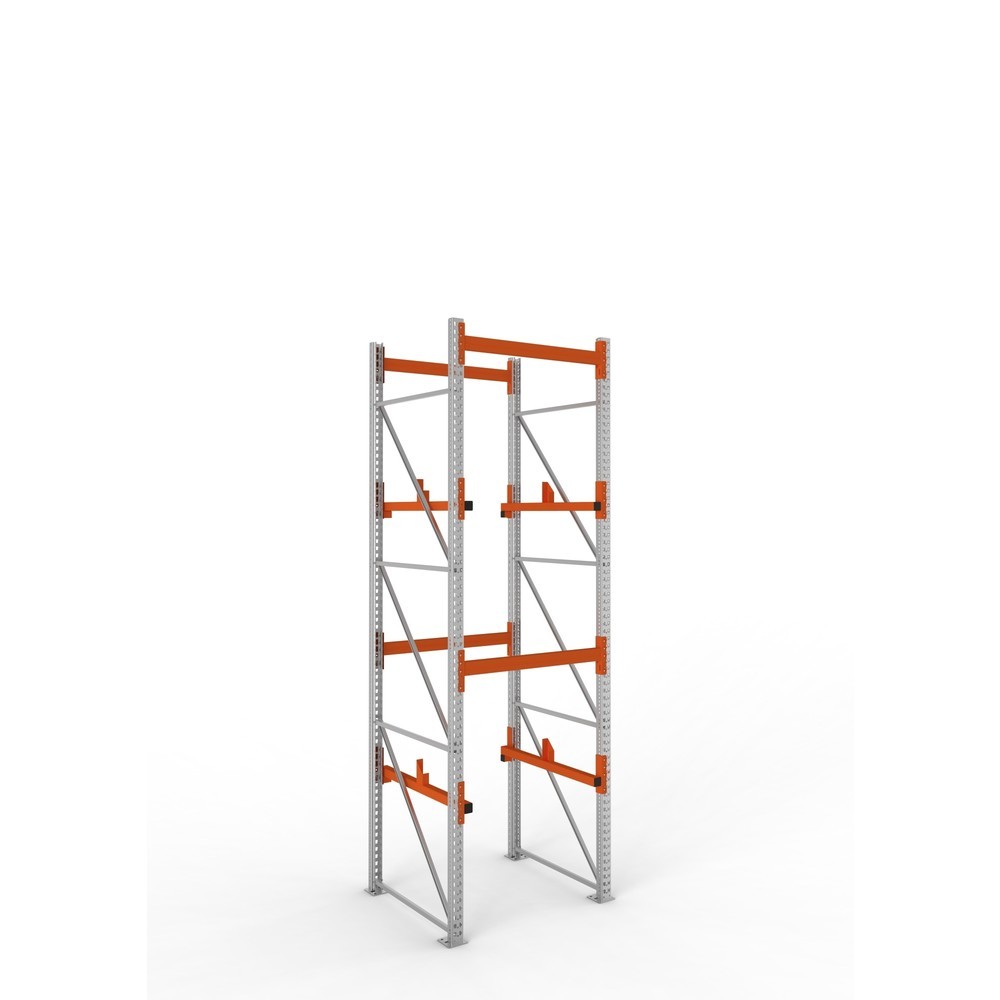 Product afbeelding: Kabeltrommelstelling META MULTIPAL type 1, basiselement, hxbxd 3.800 x 1.100 x 1.100 mm, verzinkt, RAL 2001 roodoranje, met 2 trommelbevestigingen, zonder assen, met kabeltrommelsteunen