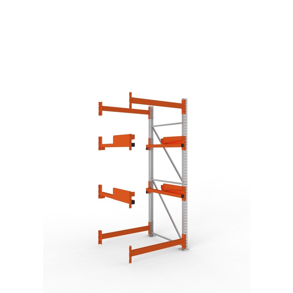 Product afbeelding: Kabeltrommelstelling META MULTIPAL type 2, aanbouwelement, hxbxd 2.700 x 1.100 x 1.100 mm, verzinkt, RAL 2001 roodoranje, met 2 trommelbevestigingen, zonder assen, met kabeltrommelsteunen