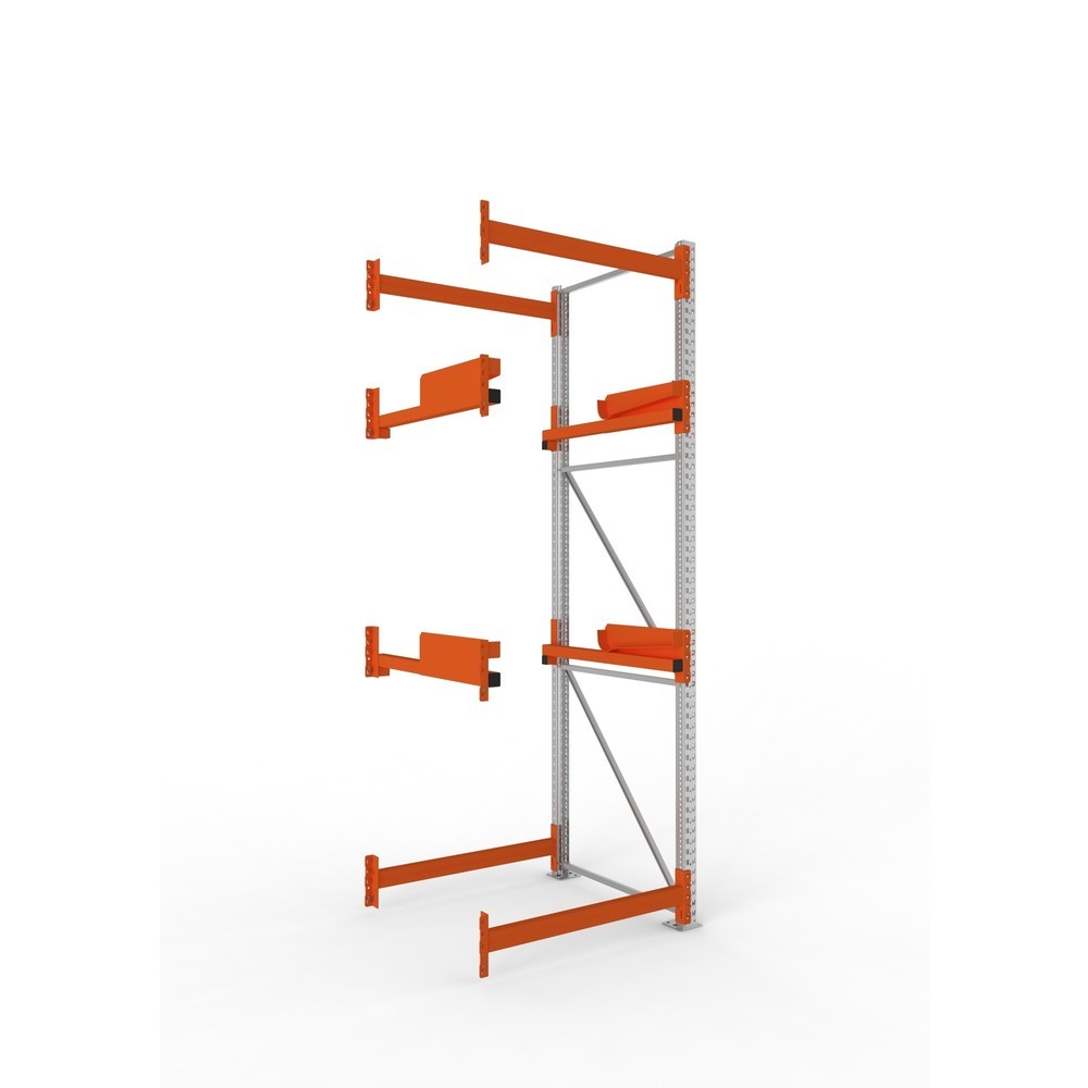 Product afbeelding: Kabeltrommelstelling META MULTIPAL type 2, aanbouwelement, hxbxd 3.300 x 1.100 x 1.100 mm, verzinkt, RAL 2001 roodoranje, met 2 trommelbevestigingen, zonder assen, met kabeltrommelsteunen