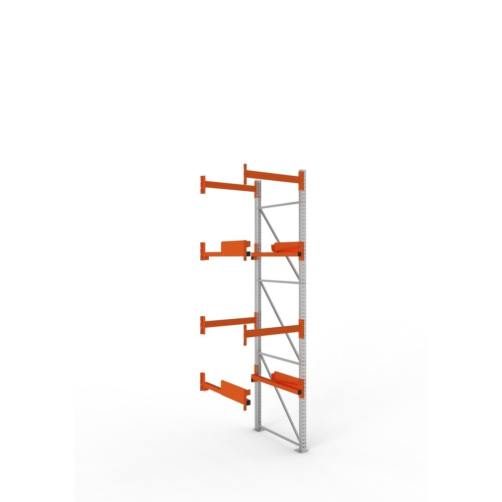 Product afbeelding: Kabeltrommelstelling META MULTIPAL type 2, aanbouwelement, hxbxd 3.800 x 900 x 1.100 mm, verzinkt, RAL 2001 roodoranje, met 2 trommelbevestigingen, zonder assen, met kabeltrommelsteunen