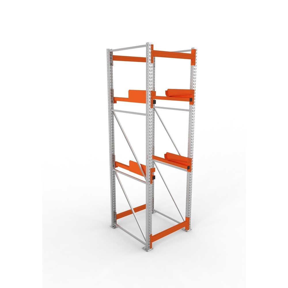Productafbeelding nr. 2: Kabeltrommelstelling META MULTIPAL type 2, basiselement, hxbxd 3.300 x 900 x 1.100 mm, verzinkt, RAL 2001 roodoranje, met 2 trommelbevestigingen, zonder assen, met kabeltrommelsteunen