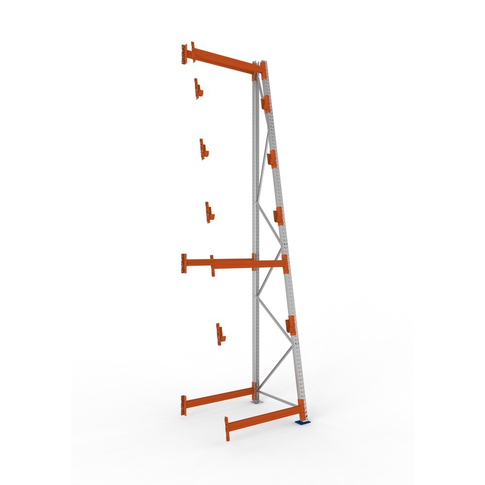 Product afbeelding: Kabeltrommelstelling META MULTIPAL type 3, aanbouwelement, hxbxd 4.900 x 1.100 x 1.100 mm, compleet voor 4 assen, verzinkt, RAL 2001 roodoranje, A-stijlen
