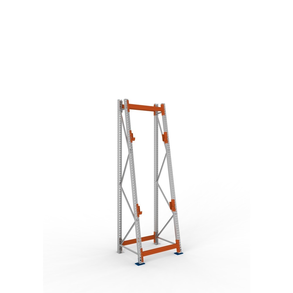Product afbeelding: Kabeltrommelstelling META MULTIPAL type 3, basiselement, hxbxd 3.300 x 900 x 900, compleet voor 2 assen, verzinkt, RAL 2001 roodoranje, A-stijlen
