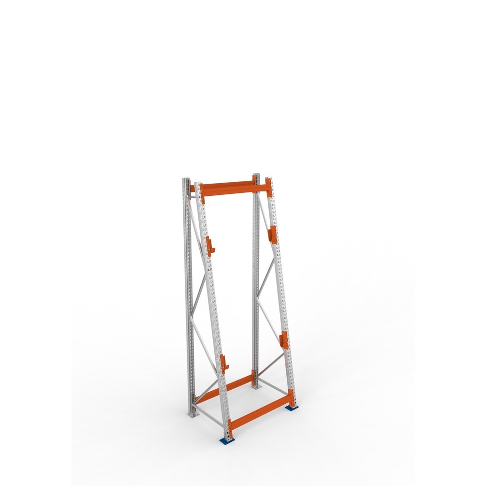 Productafbeelding nr. 2: Kabeltrommelstelling META MULTIPAL type 3, basiselement, hxbxd 3.300 x 1.100 x 900, compleet voor 2 assen, verzinkt, RAL 2001 roodoranje, A-stijlen