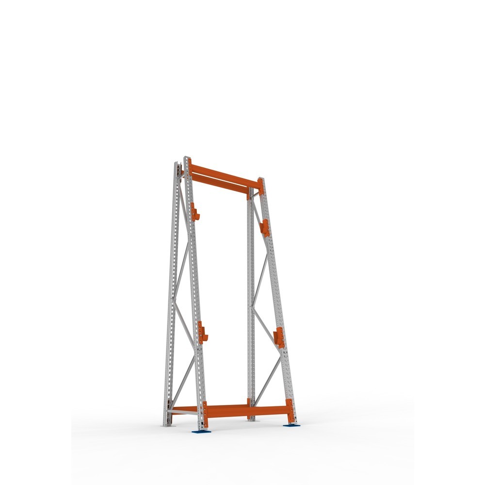 Productafbeelding nr. 3: Kabeltrommelstelling META MULTIPAL type 3, basiselement, hxbxd 3.300 x 1.100 x 900, compleet voor 2 assen, verzinkt, RAL 2001 roodoranje, A-stijlen