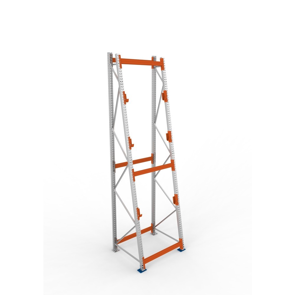 Productafbeelding nr. 2: Kabeltrommelstelling META MULTIPAL type 3, basiselement, hxbxd 4.400 x 1.100 x 1.100 mm, compleet voor 3 assen, verzinkt, RAL 2001 roodoranje, A-stijlen