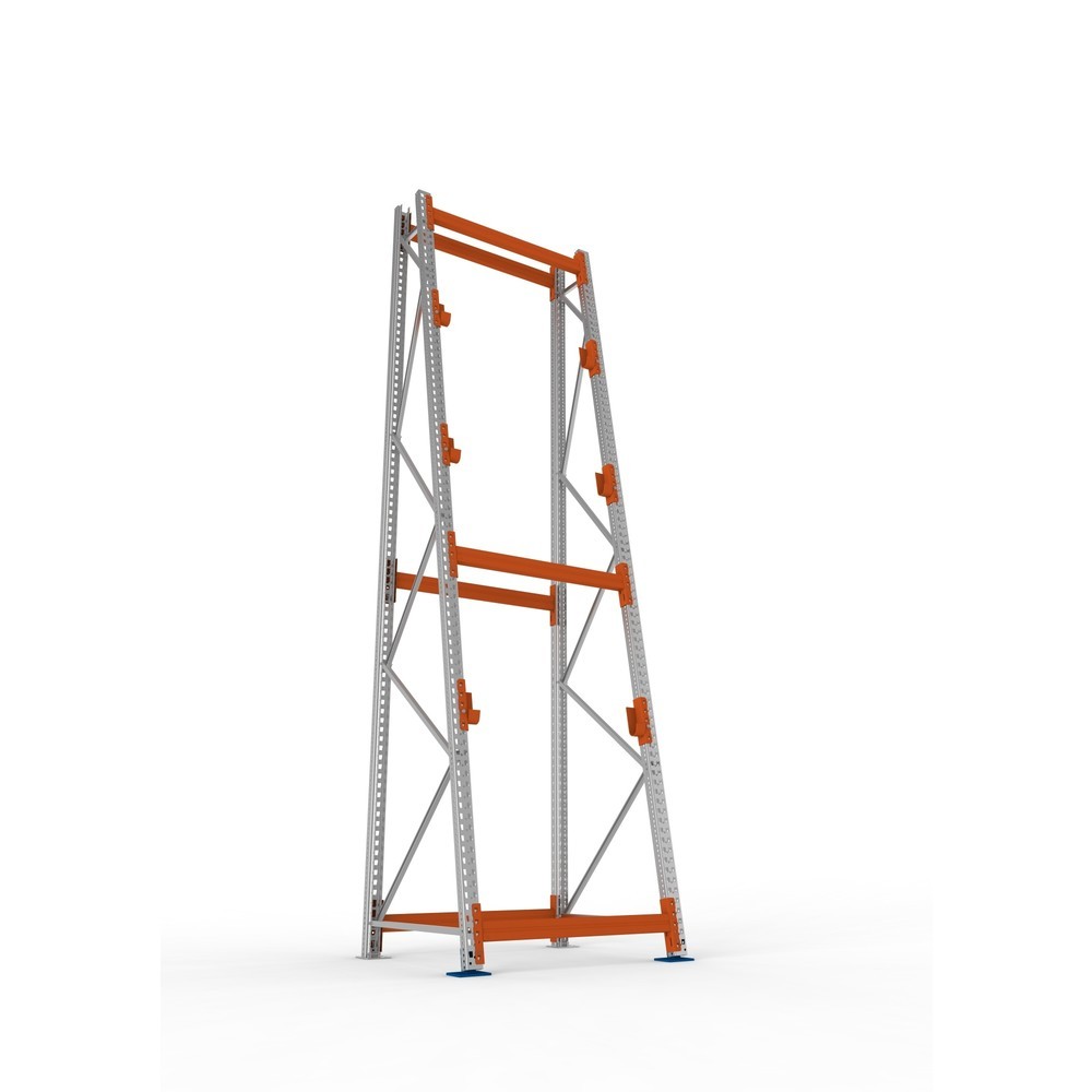 Productafbeelding nr. 3: Kabeltrommelstelling META MULTIPAL type 3, basiselement, hxbxd 4.400 x 1.100 x 1.100 mm, compleet voor 3 assen, verzinkt, RAL 2001 roodoranje, A-stijlen