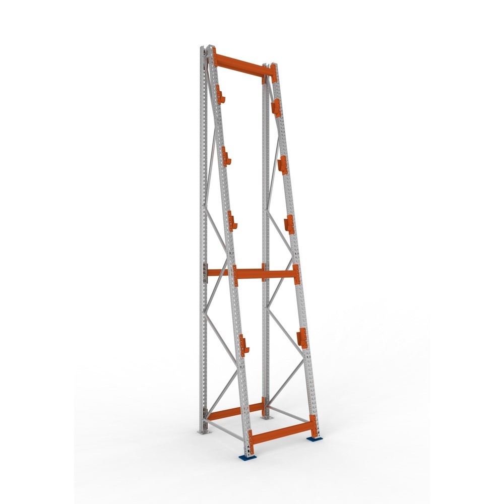 Product afbeelding: Kabeltrommelstelling META MULTIPAL type 3, basiselement, hxbxd 4.900 x 900 x 1.100 mm, compleet voor 4 assen, verzinkt, RAL 2001 roodoranje, A-stijlen