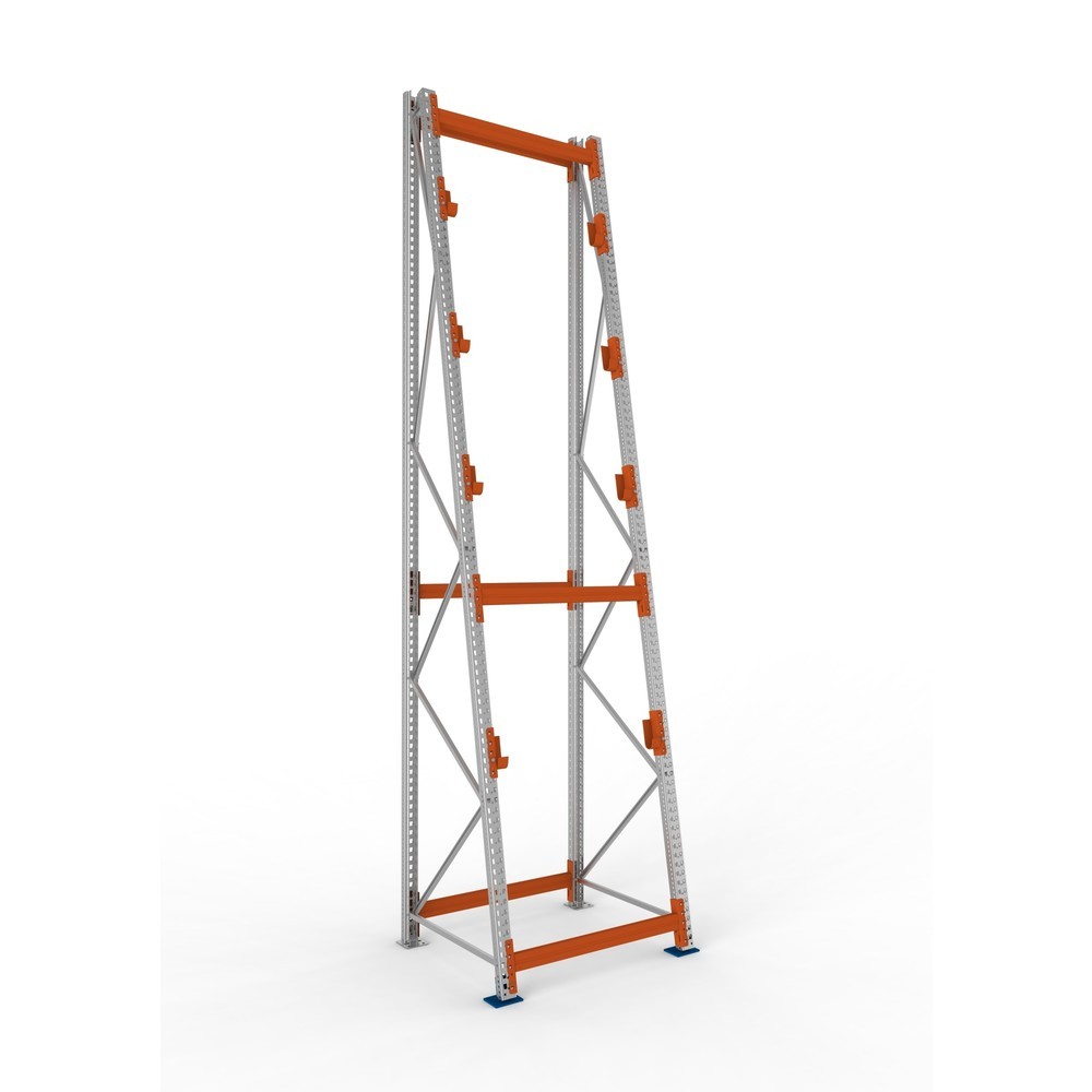 Product afbeelding: Kabeltrommelstelling META MULTIPAL type 3, basiselement, hxbxd 4.900 x 1.100 x 1.100 mm, compleet voor 4 assen, verzinkt, RAL 2001 roodoranje, A-stijlen