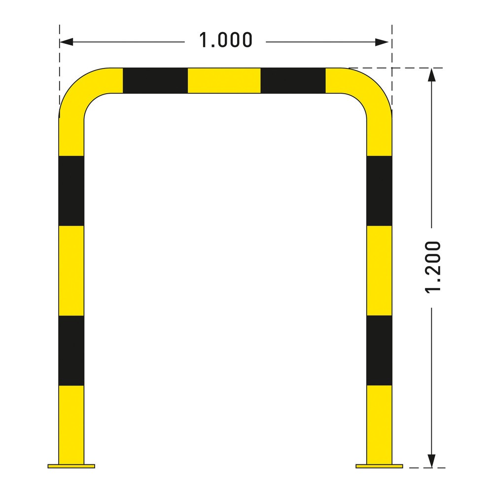 Zdjęcie produktu nr 4: Kabłąk przeciwuderzeniowy do zastosowań na zewnątrz, Ø 76 mm, wys. x szer. 1200 x 1000 mm