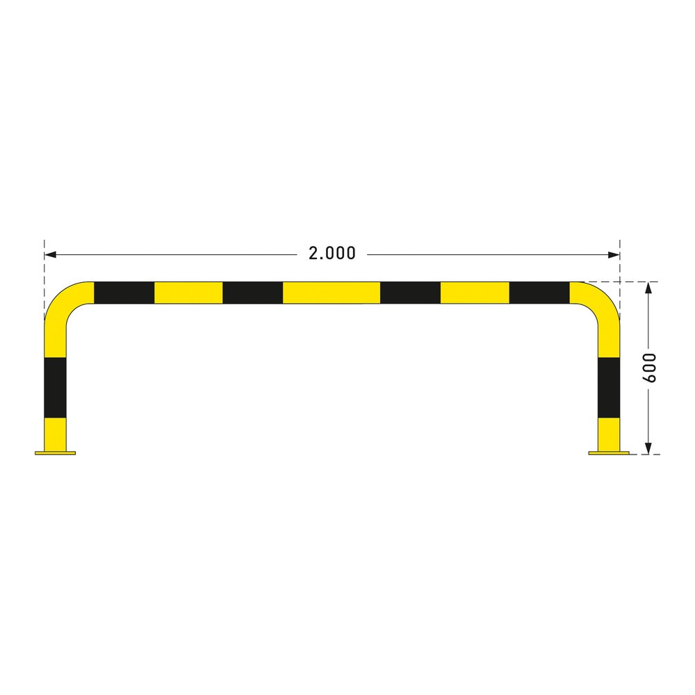 Zdjęcie produktu nr 2: Kabłąk przeciwuderzeniowy do zastosowań na zewnątrz, Ø 76 mm, wys. x szer. 600 x 2000 mm