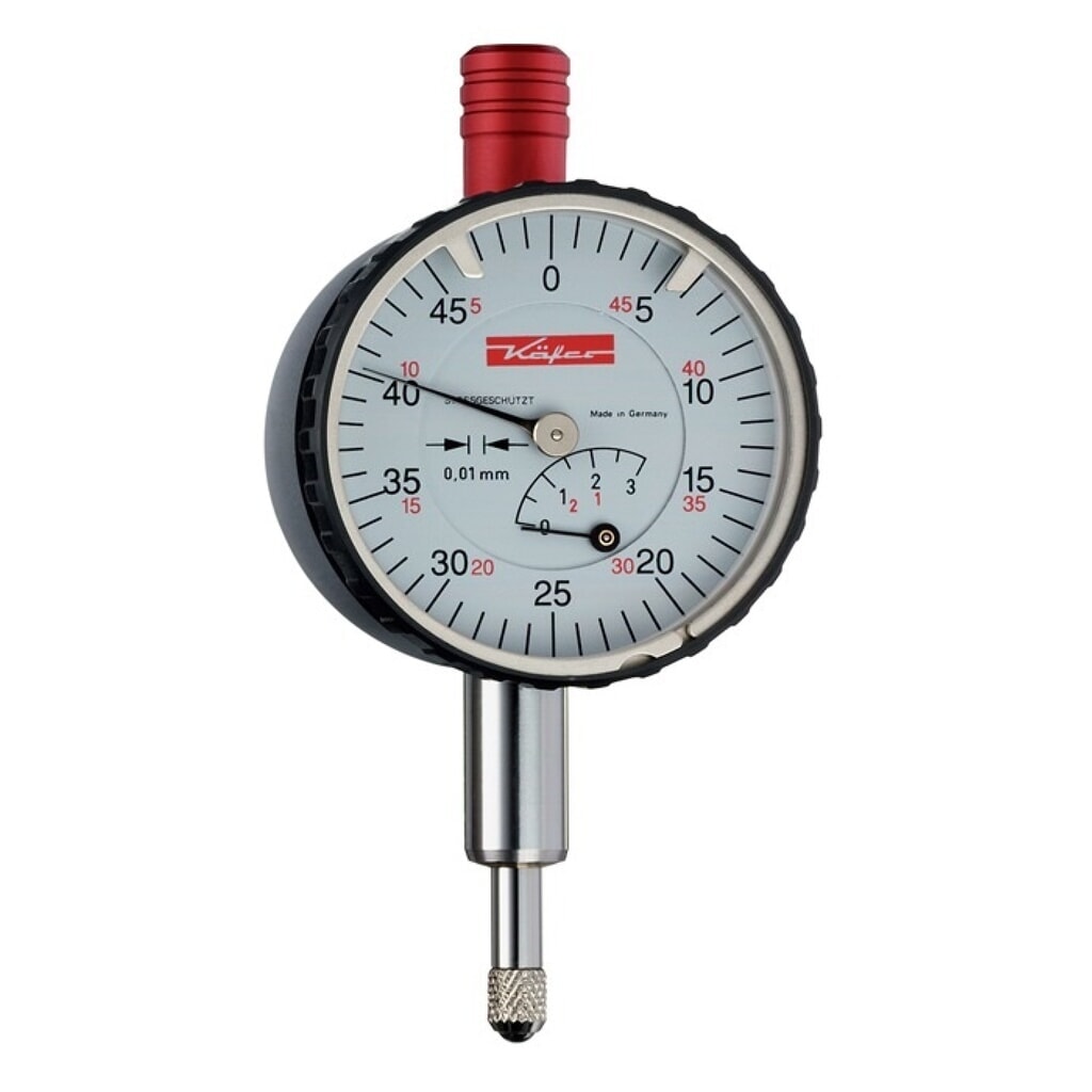 KÄFER Kleinmessuhr KM 4T, ohne Stoßschutz, 3 mm Ablesung 0,01 mm Produktabbildung: KÄFER Kleinmessuhr KM 4T, ohne Stoßschutz, 3 mm Ablesung 0,01 mm
