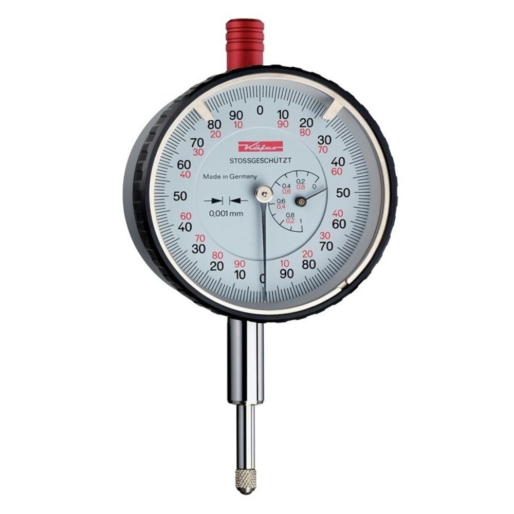 Produktabbildung: KÄFER Messuhr FM1000/5 S, mit Stoßschutz, 5 mm Ablesung 0,001 mm