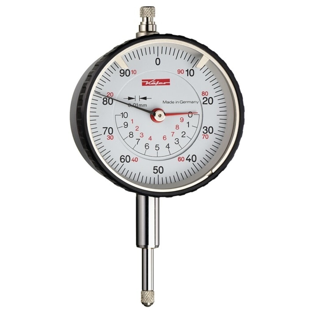 KÄFER Messuhr M2 TK, konzentrische Anzeige, 10 mm Ablesung 0,01 mm Produktabbildung: KÄFER Messuhr M2 TK, konzentrische Anzeige, 10 mm Ablesung 0,01 mm