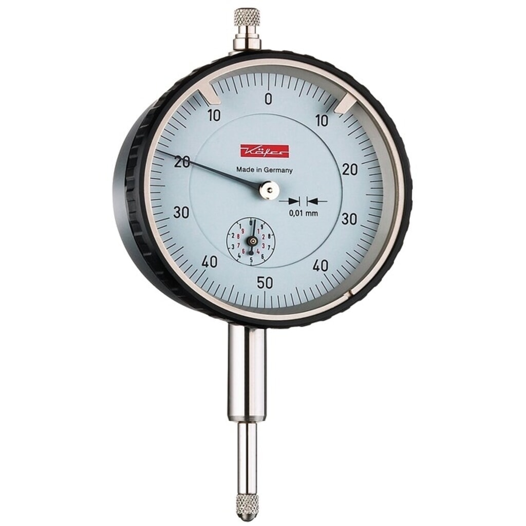 Produktabbildung: KÄFER Messuhr M2T B, Ziffernblattbezifferung beids. 0-50-0, 10 mm Ablesung 0,01 mm