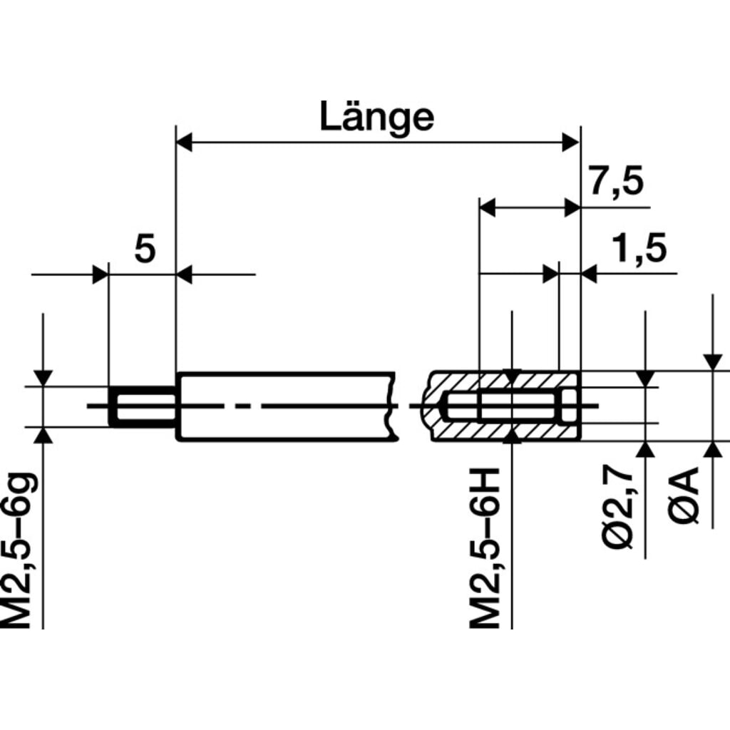 KÄFER Verlängerungsstück, passend zu Messuhren, Länge 10 mm Messbolzen-Ø 4 mm Produktabbildung: KÄFER Verlängerungsstück, passend zu Messuhren, Länge 10 mm Messbolzen-Ø 4 mm