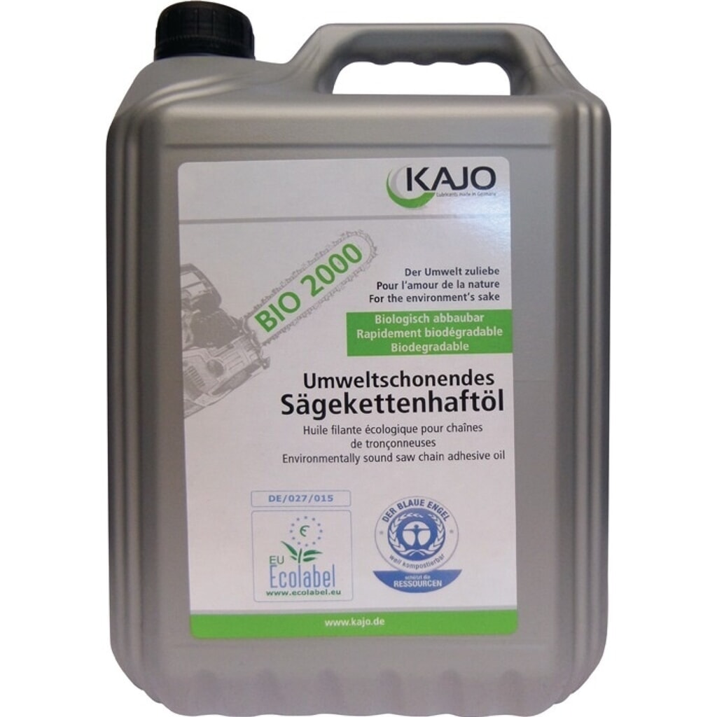 KAJO Sägekettenhaftöl BIO 2000, 5 l, 76 mm²/s (bei 40°C), Kanister Produktabbildung: KAJO Sägekettenhaftöl BIO 2000, 5 l, 76 mm²/s (bei 40°C), Kanister