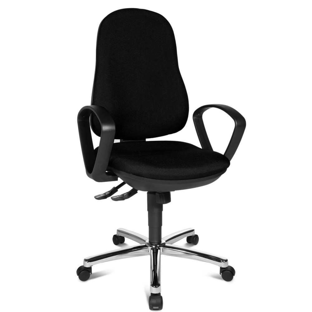 Číslo obrázka výrobku 4: Kancelárska otočná stolička Topstar® Syncro-Steel II, čalúnené operadlo, čierne
