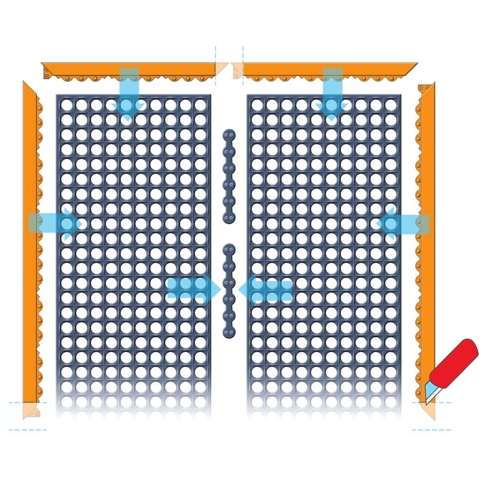 Produktabbildung Nr. 2: Verbinder für Kantenleiste, NoTrax Anti-Ermüdungsmatte aus Nitrilgummi, BxL 300 x 30 mm, schwarz