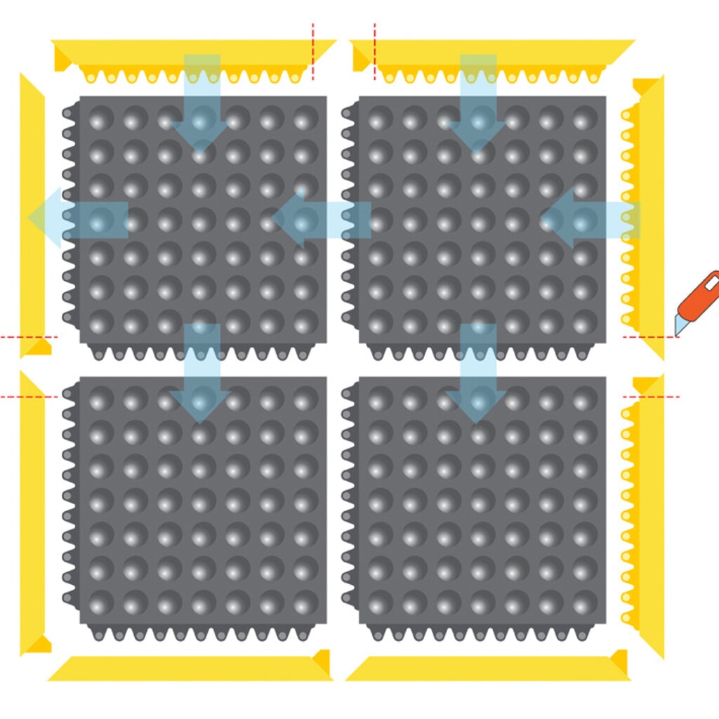 Bodenplatte für NoTrax Schweißer-Arbeitsplätze, Stecksystem, BxL 910 x 910 mm Produktabbildung Nr. 1: Bodenplatte für NoTrax Schweißer-Arbeitsplätze, Stecksystem, BxL 910 x 910 mm