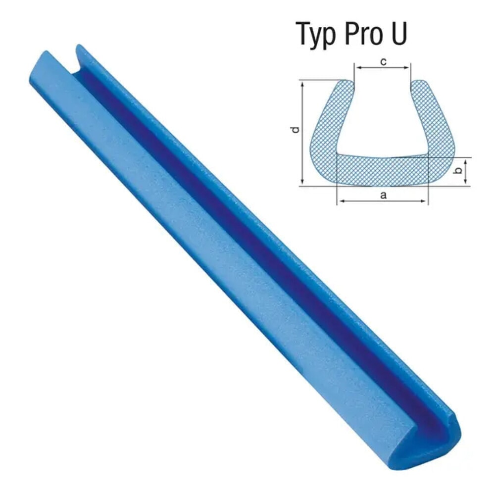 Kantenschutzprofil, 2000 x 60 x 50mm, 11 mm Stärke, blau, aus Schaum, PRO U Produktabbildung: Kantenschutzprofil, 2000 x 60 x 50mm, 11 mm Stärke, blau, aus Schaum, PRO U