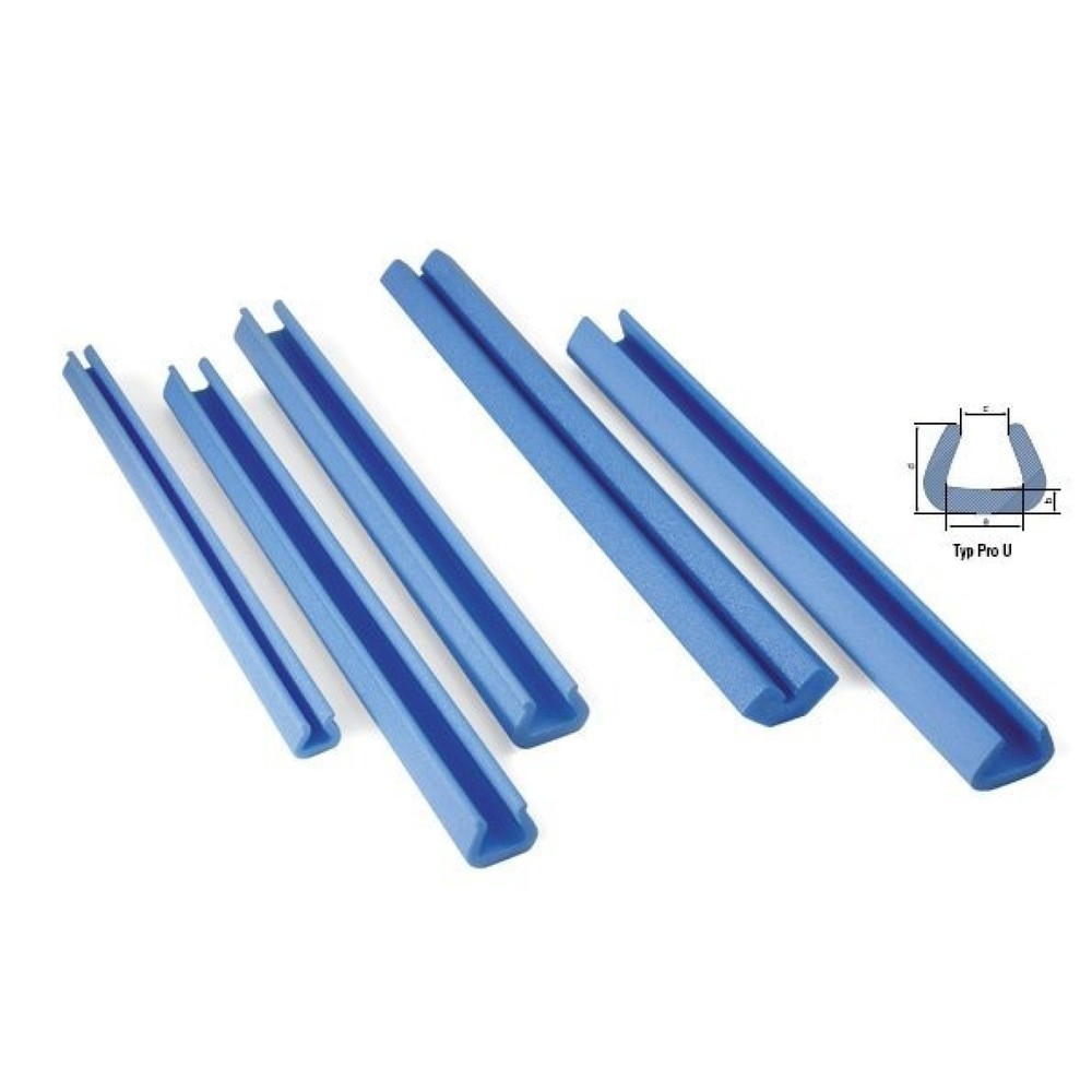 Produktabbildung: Kantenschutzprofil, 2000 x 60 x 60 mm, 11 mm Stärke, blau, aus Schaum, PRO U