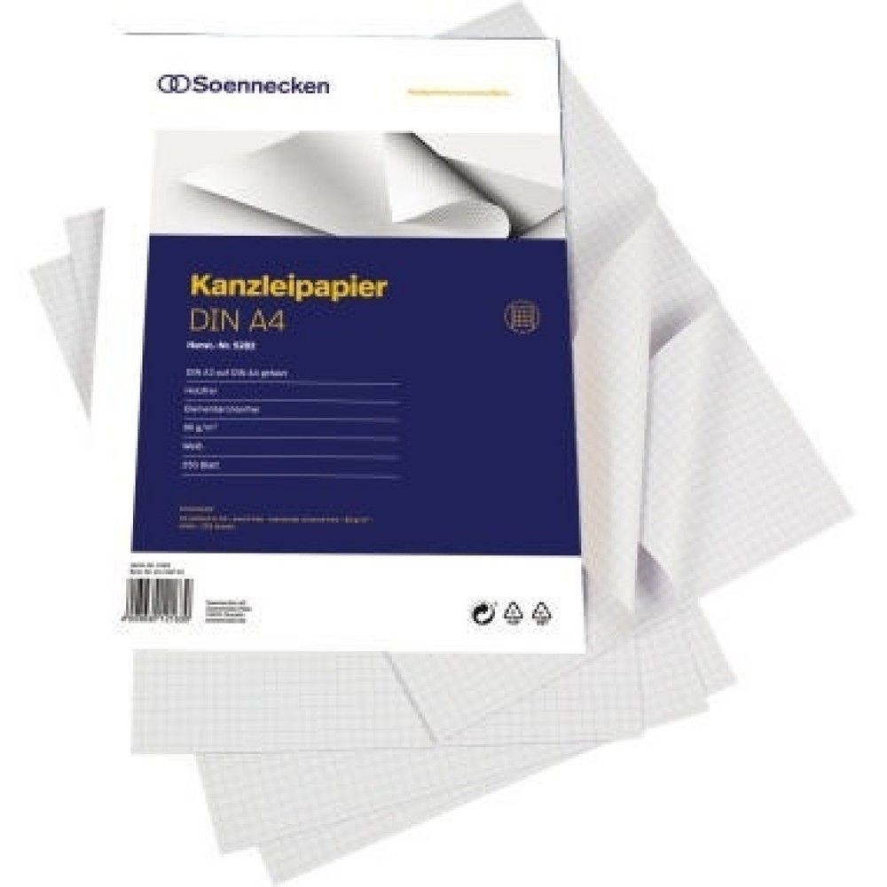 Produktabbildung: Soennecken Kanzleipapier 5282 A3/A4 o. Korrekturrand kar. 250 Bl./Pack.