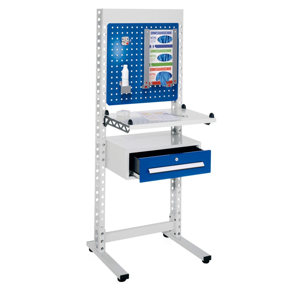 Produktabbildung: Kappes ErgoPlus® Hygienestation, Steharbeitsplatz, mit Füßen, HxBxT 1.770 x 670 x 400 mm, Modell 4