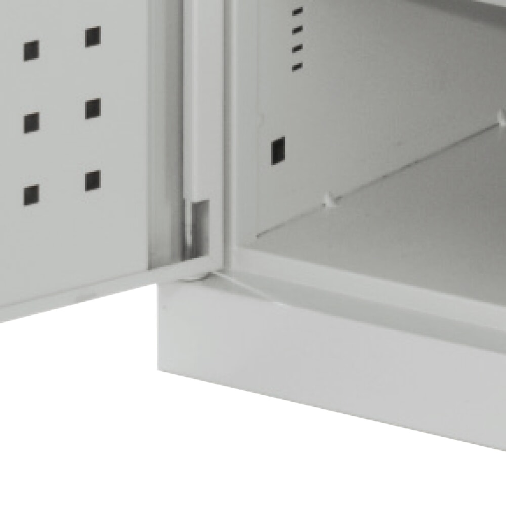 Produktabbildung Nr. 3: Kappes Magazinschrank mit Schubladen, 1.950 x 1.130 x 590 mm, 7 Böden, 4 Schubladen, 118 Lagersichtkästen, RasterPlan Loch-/Schlitzplattentür, lichtgrau