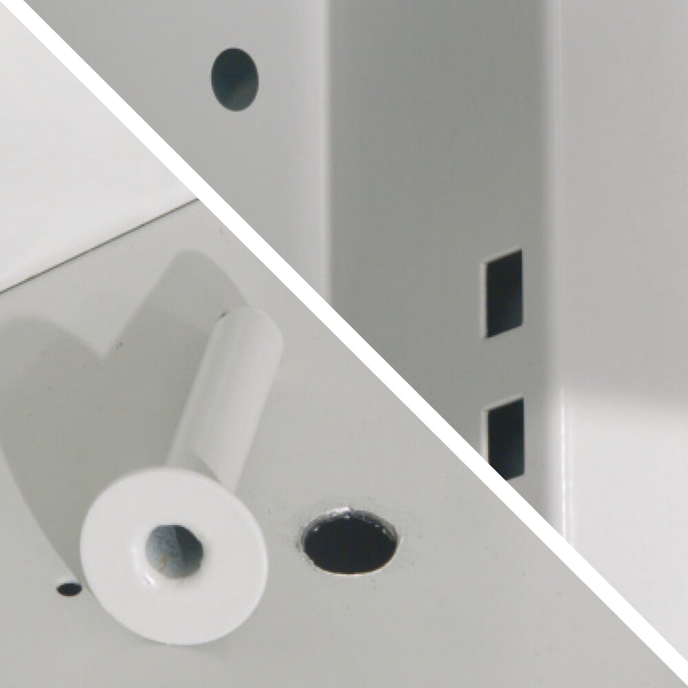Produktabbildung Nr. 5: Kappes Magazinschrank mit Schubladen, 1.950 x 1.130 x 590 mm, 7 Böden, 4 Schubladen, 118 Lagersichtkästen, RasterPlan Loch-/Schlitzplattentür, lichtgrau