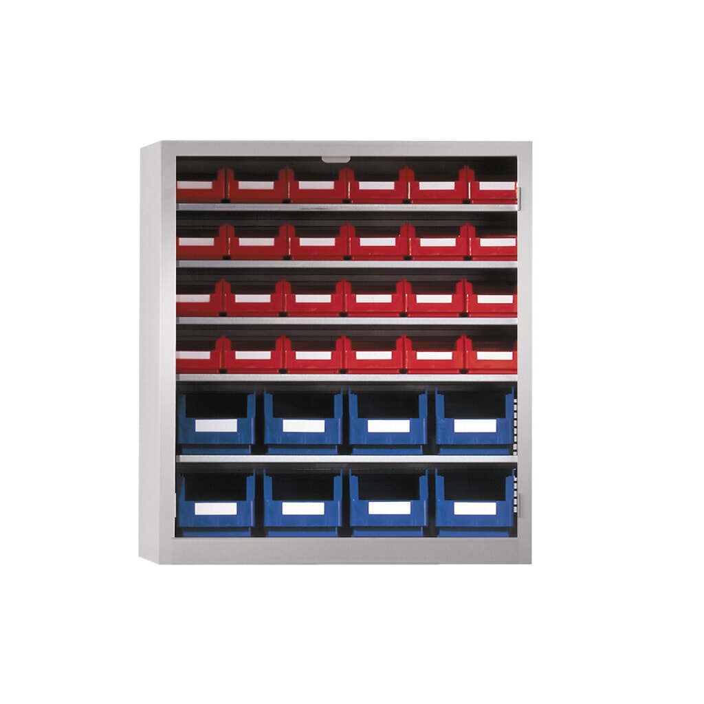 Kappes Magazinschrank mit Sichtlagerkästen (32 Stück), HxBxT 780 x 690 x 285 mm, 5 Böden, ohne Türen, lichtgrau Produktabbildung: Kappes Magazinschrank mit Sichtlagerkästen (32 Stück), HxBxT 780 x 690 x 285 mm, 5 Böden, ohne Türen, lichtgrau