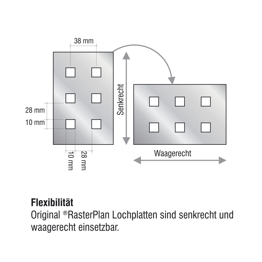Produktabbildung Nr. 7: Kappes RasterPlan Lochplatte, HxB 450 x 500 mm, enzianblau