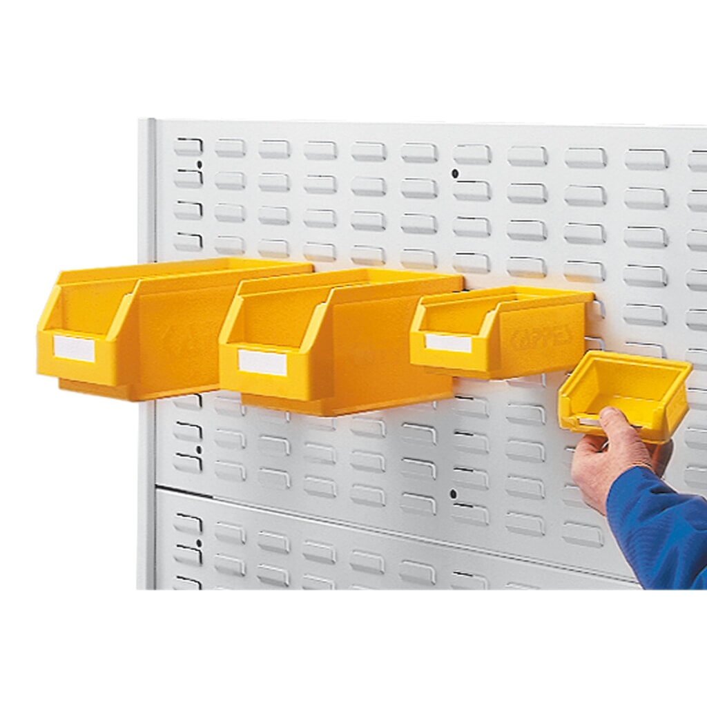 Kappes RasterPlan Magazinschrank, HxBxT 1.950 x 1.000 x 410 mm, mit Lagersichtkasten, 72 Stück (HxBxT 130 x 140 x 230 mm), Schlitzplattentüren, lichtgrau Produktabbildung Nr. 4: Kappes RasterPlan Magazinschrank, HxBxT 1.950 x 1.000 x 410 mm, mit Lagersichtkasten, 72 Stück (HxBxT 130 x 140 x 230 mm), Schlitzplattentüren, lichtgrau
